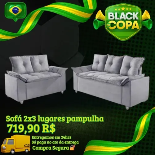 Sofá 2x3 lugares (Pague na entrega)
