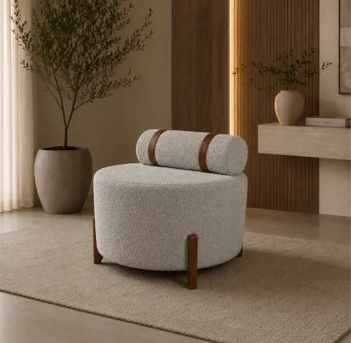 Poltrona Íris - Design Orgânico em Bouclé