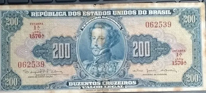 cédula 200 cruzeiros Dom Pedro I
