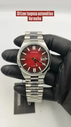 Relógio Citizen automático tauyosa vermelho