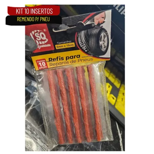 Kit com 10 Macarrões para Reparo de Pneus Sem Câmara de Ar - BT04