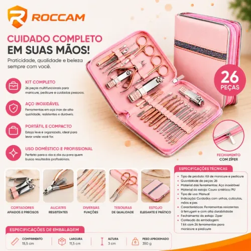 Kit de Manicure e Pedicure Profissional - 26 Peças PRODUTO NOVO