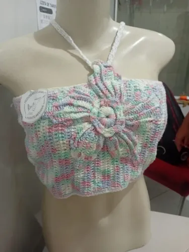 Pronta entrega Croped de Crochê (Perfei peça única e exclusiva! entrega em todo o BRASIL