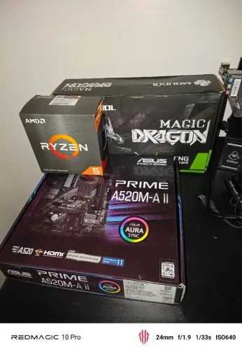 Kit placa mãe processador e placa de vídeo 