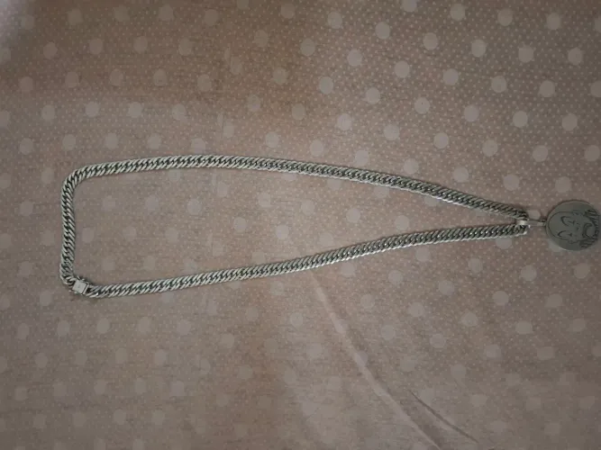 Corrente prata de pescoço 8mm com pingente
