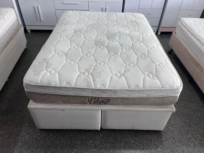 Cama box casal Baú molas ensacandas bambú