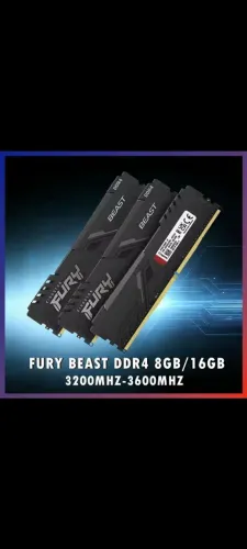 3 Memórias Kingston DDR4 Fury Beats 8gb 3200mhz