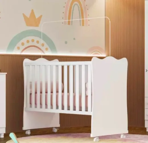 Berço Bebê com Rodízios Doce Sonho Qmovi