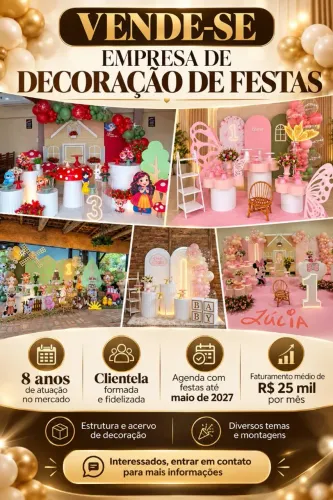 Vendo empresa de decoração de festa