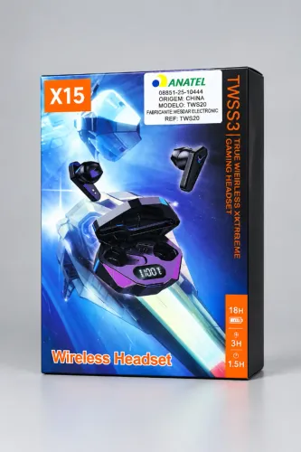 Fone Gamer X15 TWS Bluetooth Sem Fio Novo R$ 69