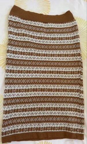 Saia Feminina Midi Justa Tricot Florzinha Tricot Moda Inverno 