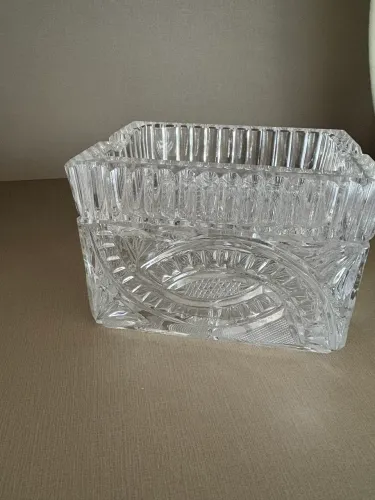 Porta cigarro com cinzeiro de cristal