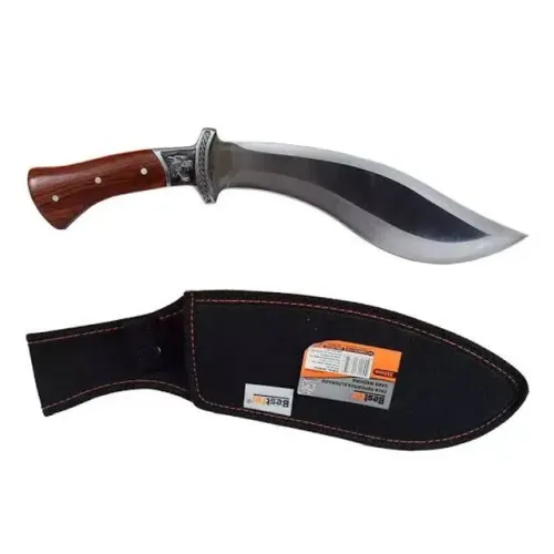 Faca inox esporte cabo de madeira 