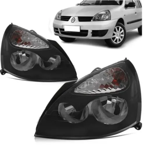 Farol Renault Clio 2003 2004 2005 2006...2012 Máscara Negra