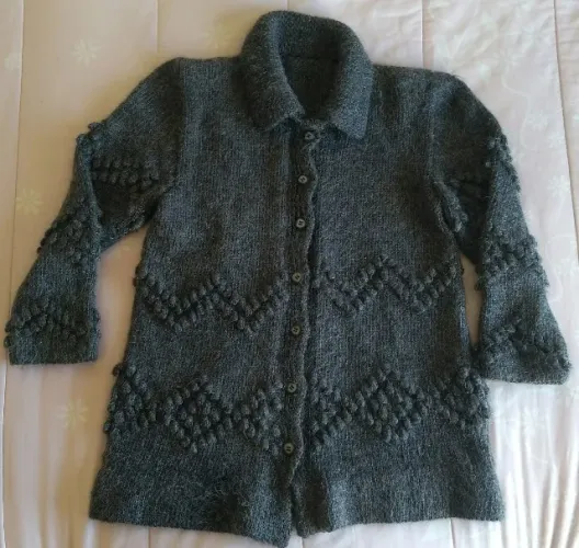 Casaco de Tricô com Lã Mohair Argentina 