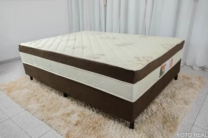 Cama Box Casal Ortopédica Marrom rf6