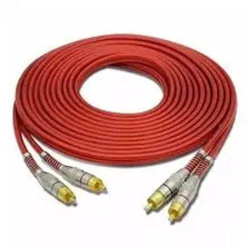 Cabo Coaxial Rca Zeck Audio Blindado Linha Profissional Flexível 5 Metros Vermelho
