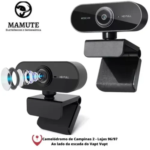 Webcam Câmera USB Full HD 1080P com Microfone