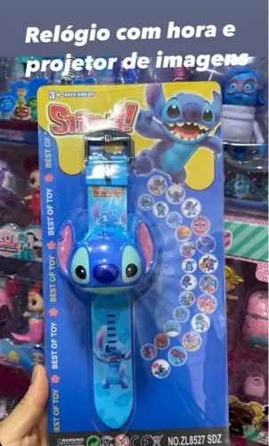 Relógio infantil com projetor de imagens - Stitch