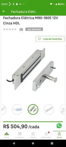 Fechadura Elétrica M90-180E 12V Cinza HDL