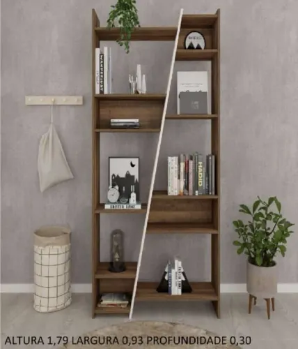 Estante de livros com design moderno e funcional