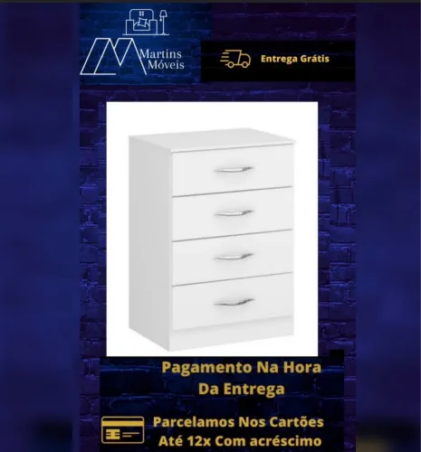 GRANDE PROMOÇÃO*Cômoda 4 GAVETAS ENTREGA GRÁTIS ACEITA CARTÃO 
