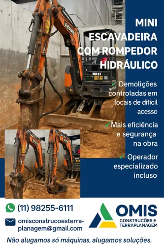 Terraplanagem, Demolição e locação de máquinas 
