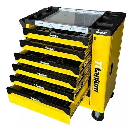 O Carrinho para ferramentas com 7 gavetas e 258 ferramentas - WORK STATION da Titanium é i