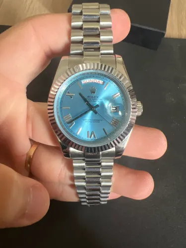 Rolex oyster perpetual day-date blue tiffany automático AAA+ 