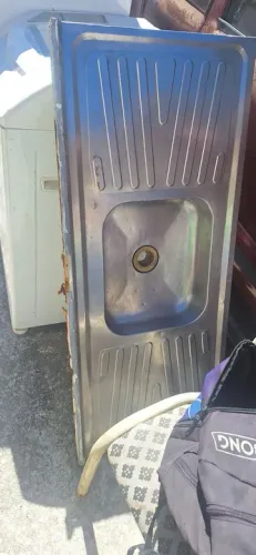 Pia de cozinha em aço inox 1,20 bom estado sou da zn lauzane paulista sp capital