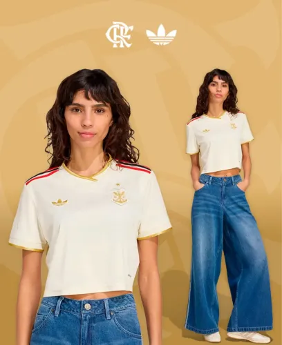 Cropped Flamengo bege 2025