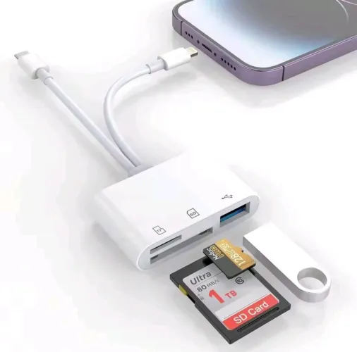 Leitor de Cartão SD e USB para iPhone e Android