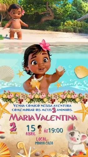 CONVITE DIGITAL Filme Moana baby
