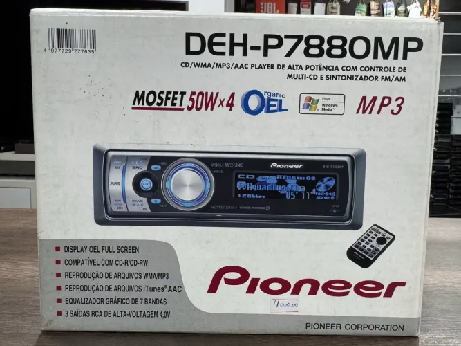 Cd rádio pioneer deh-p7880mp novo na caixa com seus acessórios originais vários gráficos