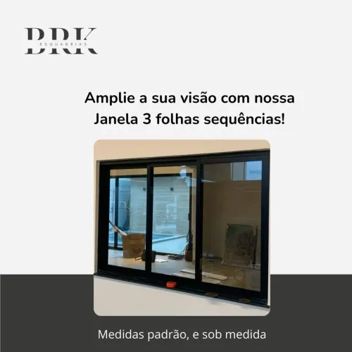 Janela 3 folhas de alumínio linha suprema