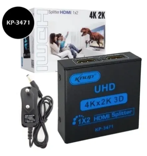 Splitter Distribuidor Divisor Hdmi 1E x 2S Knup KP-3471 Full Hd