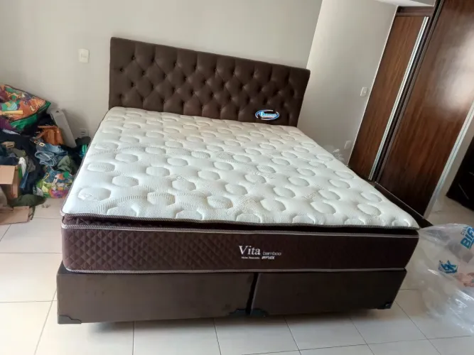 Cama Box king  Vita Bamboo com Cabeceira
