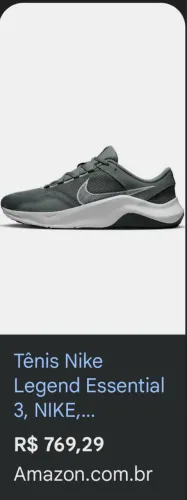 Tênis m nike legend essential 3 nn cinza