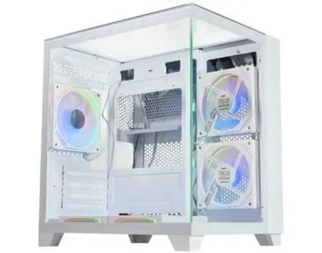 Gabinete Gamer K-Mex CG-W725, Mid Tower, mATX, Lateral e Frente em Vidro Temperado, Branco