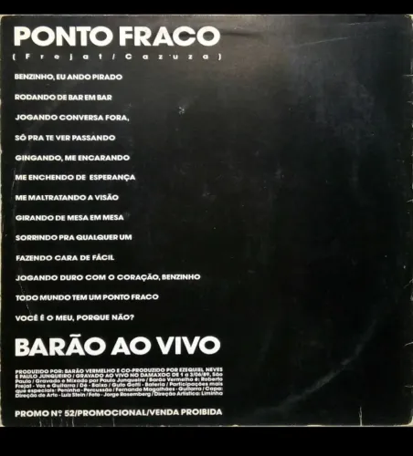 Vinil. Barão Vermelho - Ponto Fraco. R$ 80,00 