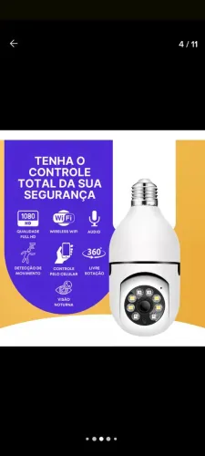Câmera de Segurança HD Wi-Fi 360º Visão Noturna