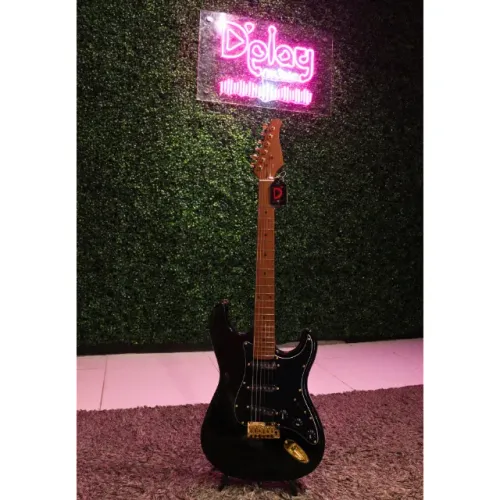 Guitarra Benson Stratocaster 3s Hardy S 901 M BK/BK Gold + Bag
