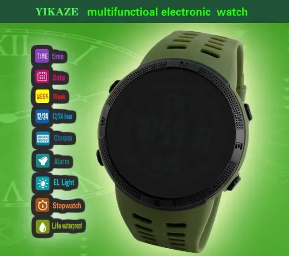 Relógio Esportivo Militar Masculino Digital LED - Multifuncional, Resistente, Estudantes