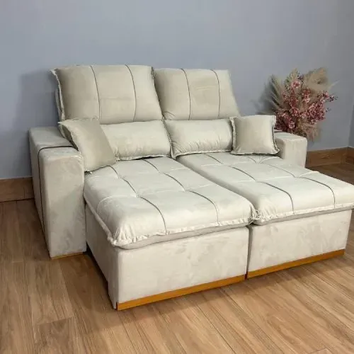 Sofá Retrátil Reclinável Arraial 1,80m Molas Bonnel l654