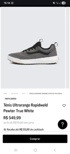 Tênis Vans n°44 NOVO