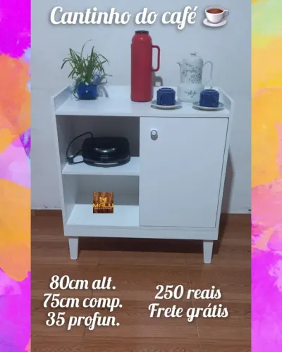 Armário de Cozinha Branco 80cm Alt. 75cm Comp. 35cm Prof.
