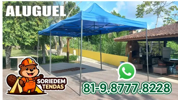 Aluguel de tenda sanfonada 3x3 por apenas 100 reais a diária