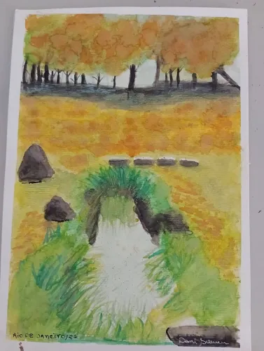 Quadro Pintura em aquarela por Dani Scremin para moldura 30x20