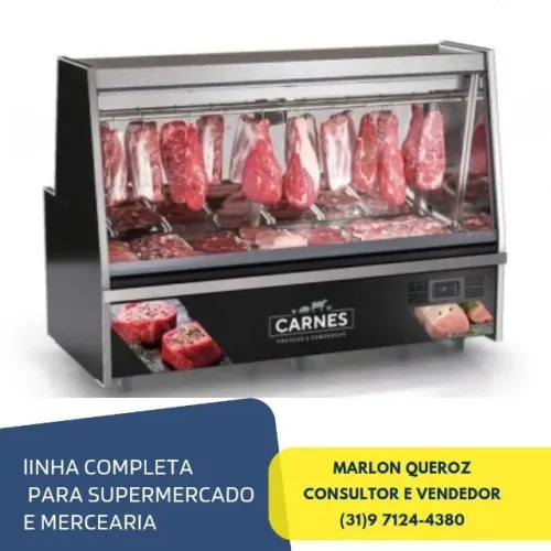 Balcão de Carnes Preto 2M com Tendal Gelopar