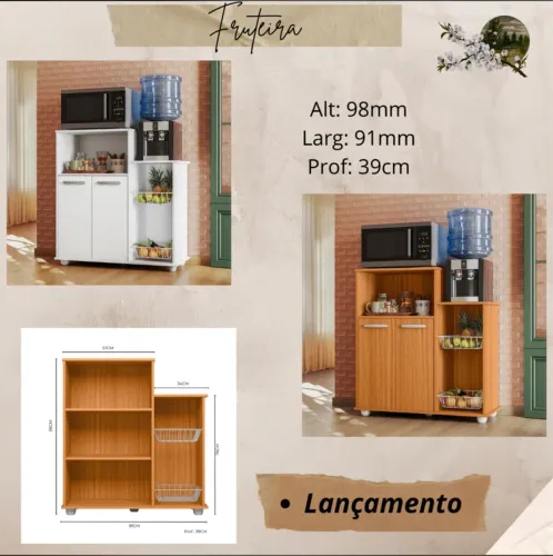 Fruteira porta água e microondas - NOVO - ENTREGAMOS 